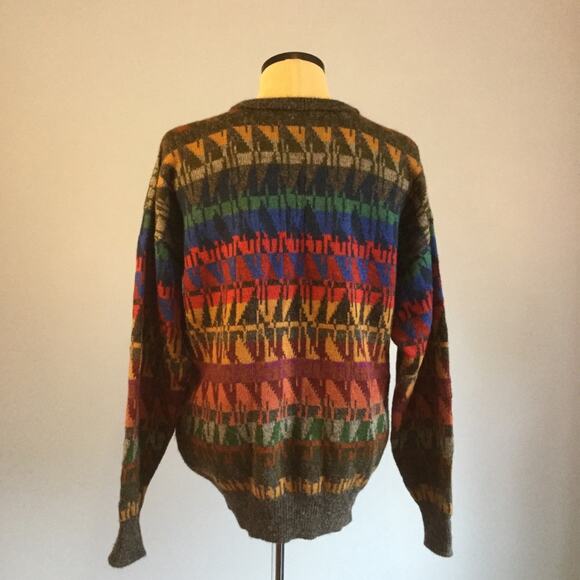 Millma 100% Alpaca Hand-Loomed Sweater – L – Geometric Knit from Bolivia - Picture 7 of 10